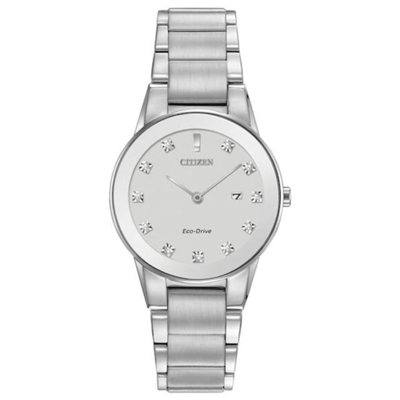 CITIZEN GA1050-51B AXIOM ECODRIVE WHITE DIAMOND DIAL SILVER STEEL WOMENS WATCH main image 4